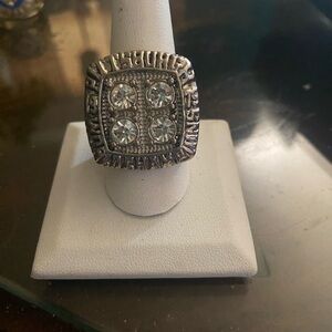 Pittsburgh Steelers Terry Bradshaw  12 Silver Statement Ring